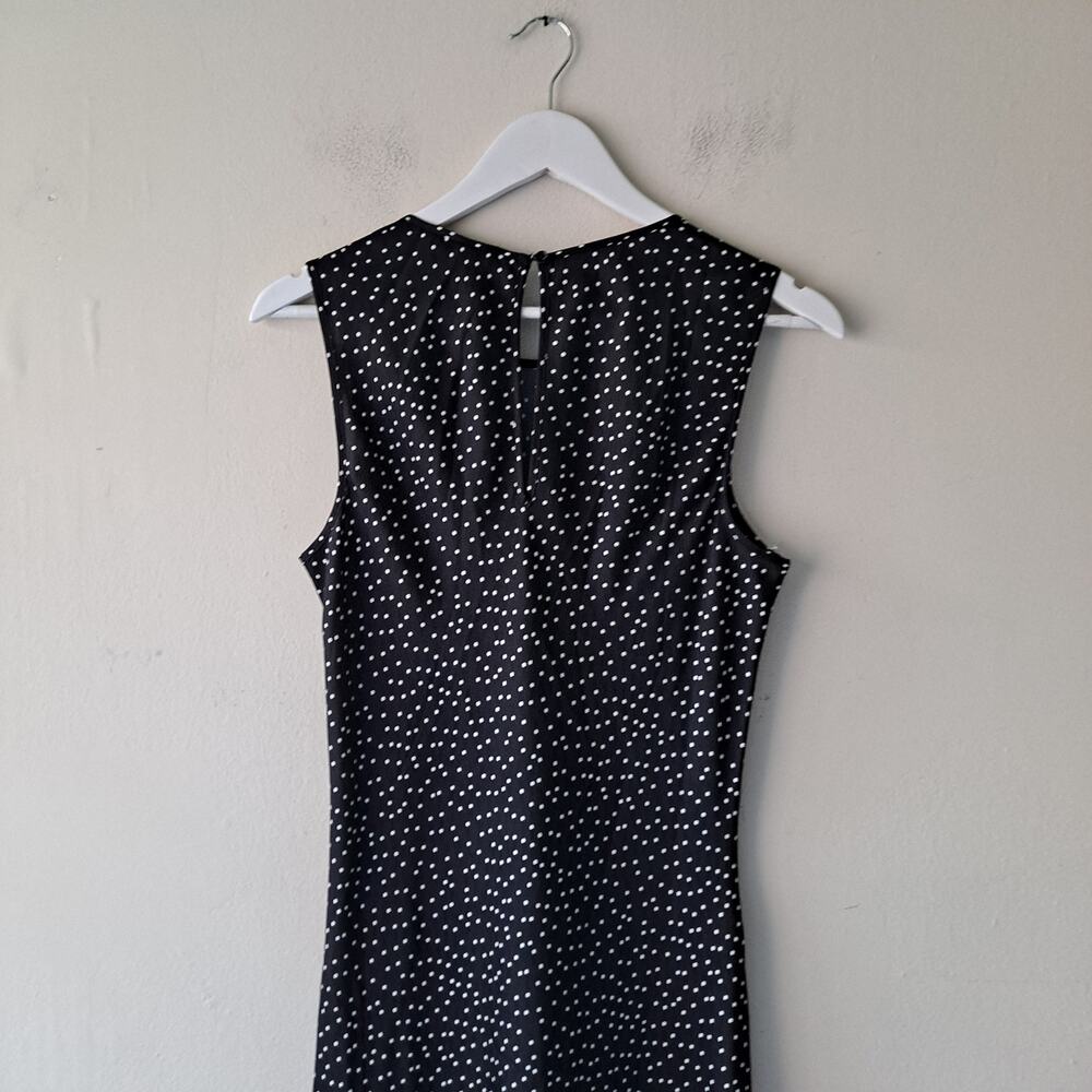 NWT Quince Washable Stretch Silk Tank Maxi Dress Tiny Dot Black White Size M - Picture 6 of 9